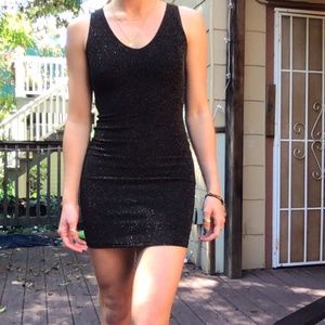 Black&Gold Sparkle Mini Dress